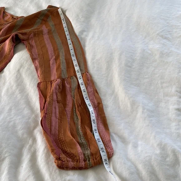 Harper Heritage Francesca’s Collections Striped Tie Front Long Sleeve Top Size M - Picture 9 of 10